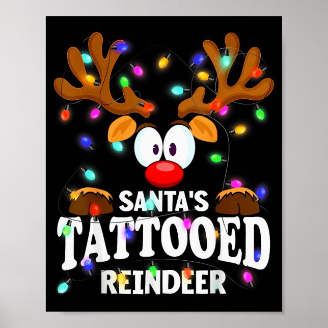 Poster Christmas Men Women Santa's Tattooed Reindeer  (Frente)