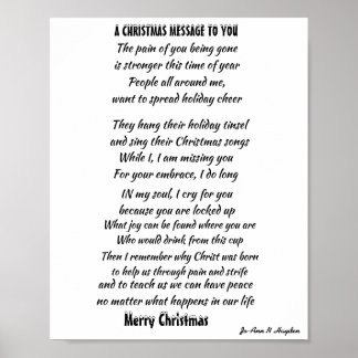 POSTER CHRISTMAS MESSAGE FOR INCARCERATED LOVED ONE
