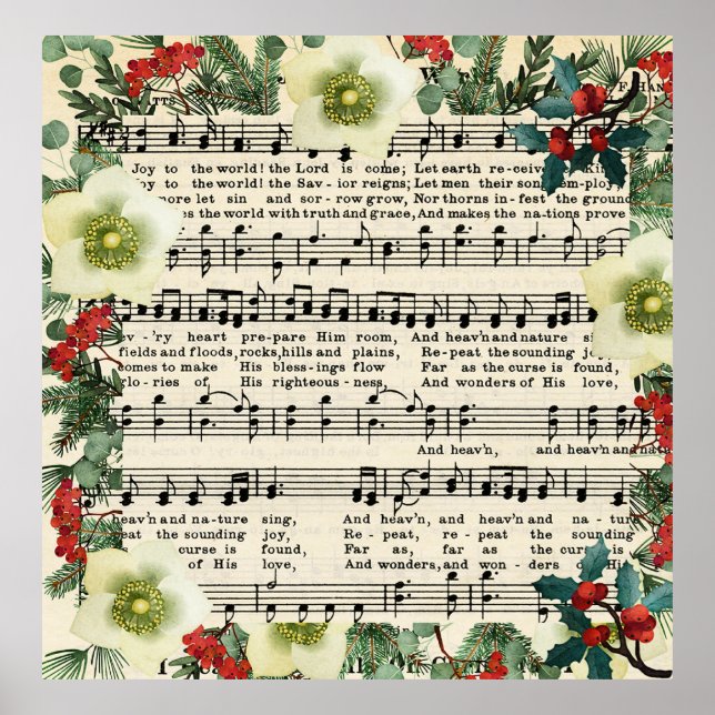 Poster Christmas Music, Joy to the World, (Frente)