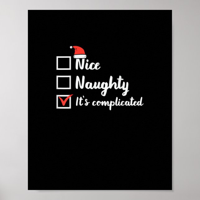 Poster Christmas Nice Naughty Its Complicated  (Frente)