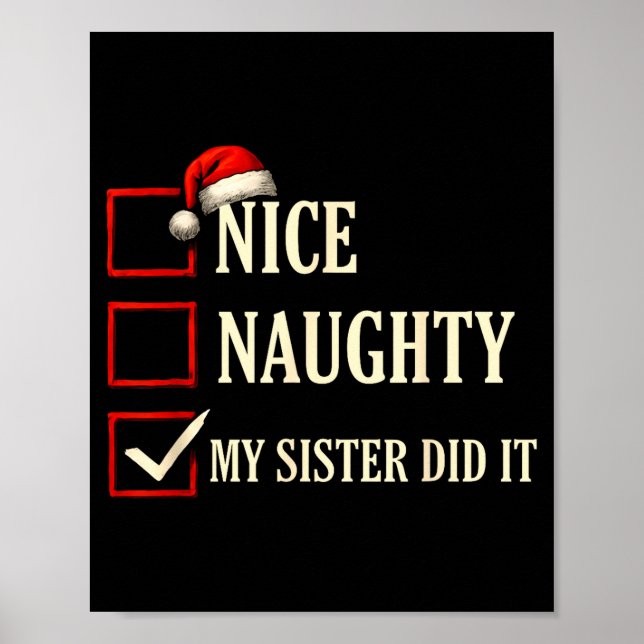 Poster Christmas Nice Naughty Sister Did It Xmas Family B (Frente)