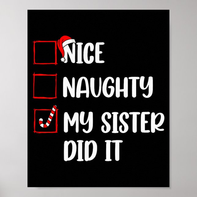 Poster Christmas Nice Naughty Sister Did It Xmas Family B (Frente)