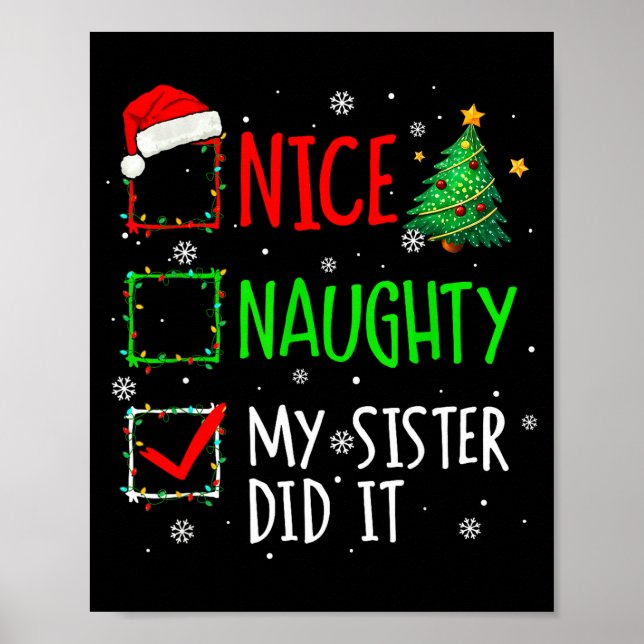Poster Christmas Nice Naughty Sister Did It Xmas Family B (Frente)