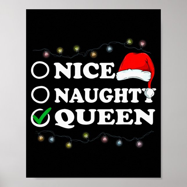 Poster Christmas Nice Or Naughty Or Queen Pajama  (Frente)