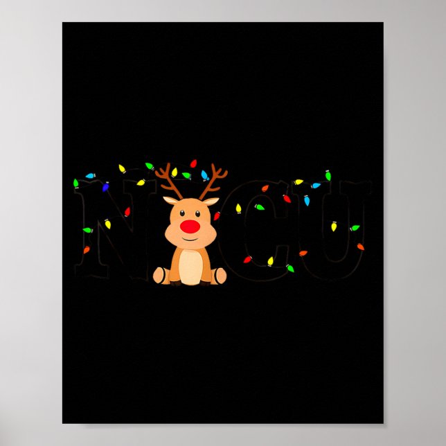 Poster Christmas Nicu Nurse Crew Santa Reindeer Love Nurs (Frente)