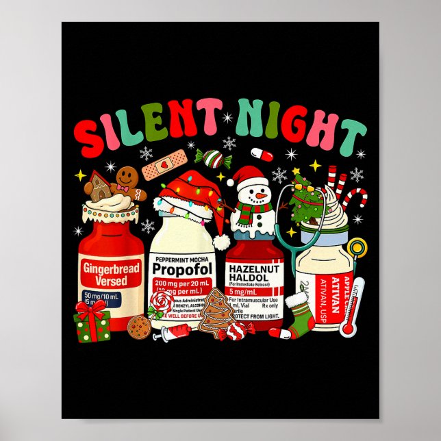 Poster Christmas Nurse Funny Peppermint Mocha Profol Er E (Frente)