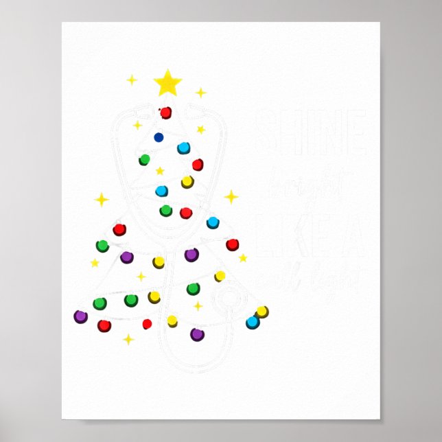 Poster Christmas Nurse Shine Bright Like A Call Light Xma (Frente)