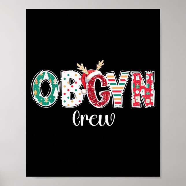 Poster Christmas Obgyn Crew Obstetrics Ob Gyn Group Team  (Frente)