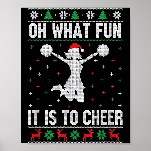 Poster Christmas Oh What Fun It Is To Cheer - Cheerleadin (Frente)
