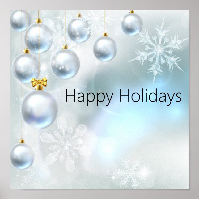 Poster christmas ornaments and snowflakes (Frente)