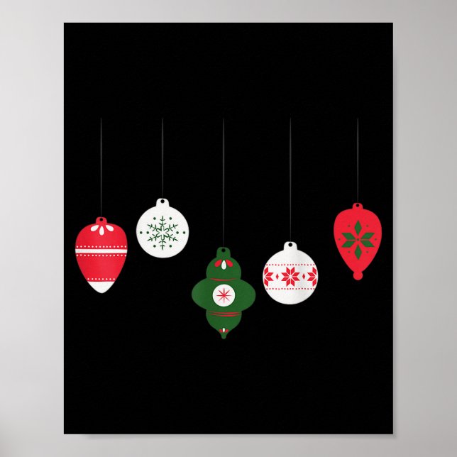 Poster Christmas Ornaments Winter Holiday Seasonal  (Frente)