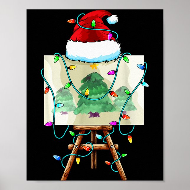 Poster Christmas Painter Design _ Santa Xmas Paint Artist (Frente)