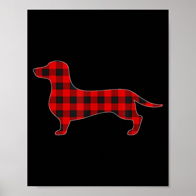 Poster Christmas Pajama Dachshund Dog Tee Dogs Pajamas Xm (Frente)