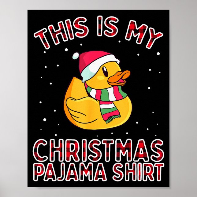 Poster Christmas Pajamas For Family Duck This Is My Funny (Frente)
