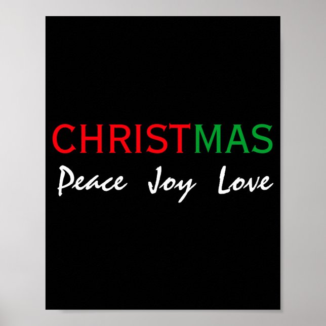 Poster Christmas Peace Joy Love Tygraphy T Shirt  (Frente)