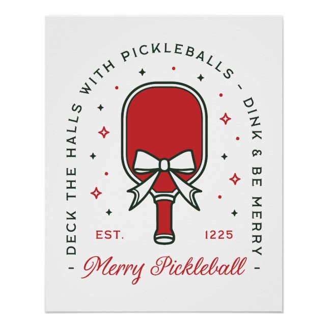 Pôster Christmas pickleball funny quotes party aesthetic (Frente)