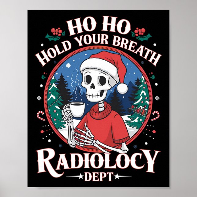 Poster Christmas Radiology Tech Skeleton Xray Tech Ct Mri (Frente)
