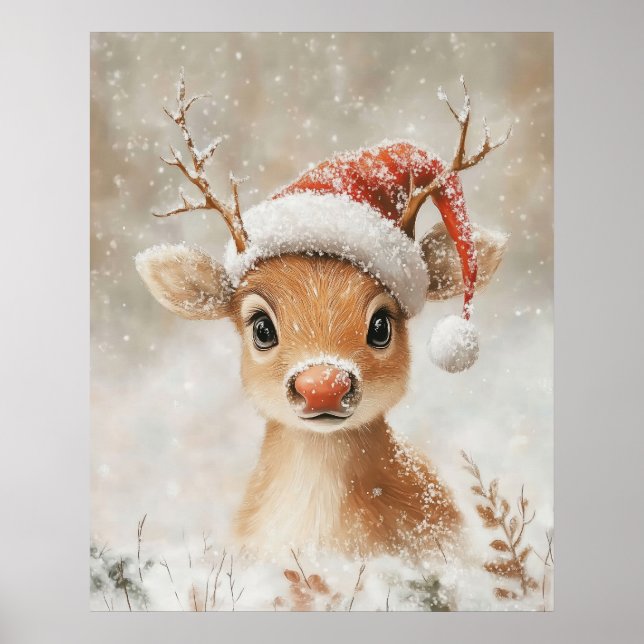Poster Christmas Reindeer Wall Art (Frente)