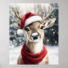 Poster Christmas Reindeer Wall Art