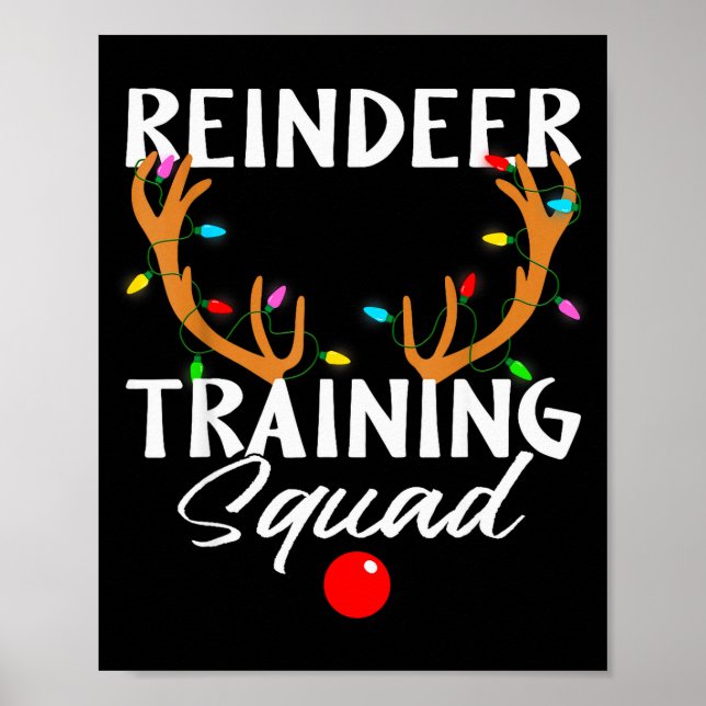 Poster Christmas Running Reindeer Runner Training Squad T (Frente)