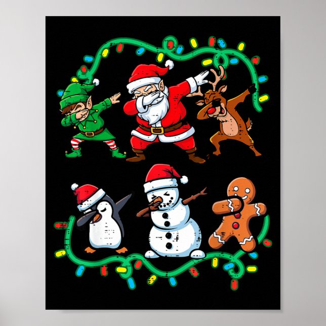 Poster Christmas Santa Elf Reindeer Dab Xmas Dance Boys G (Frente)