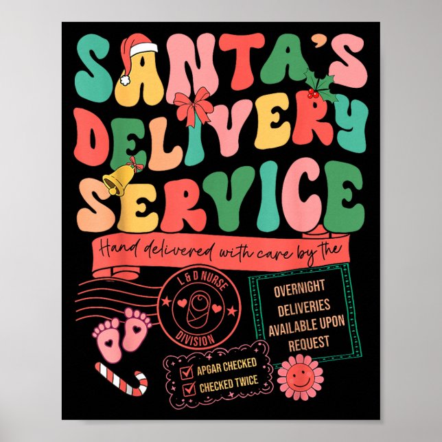 Poster Christmas Santa's Delivery Service L&amp;d Labor D (Frente)