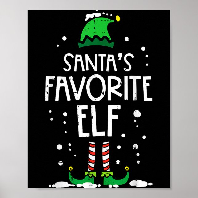 Poster Christmas Santas Favorite Elf Xmas Matching Kids M (Frente)
