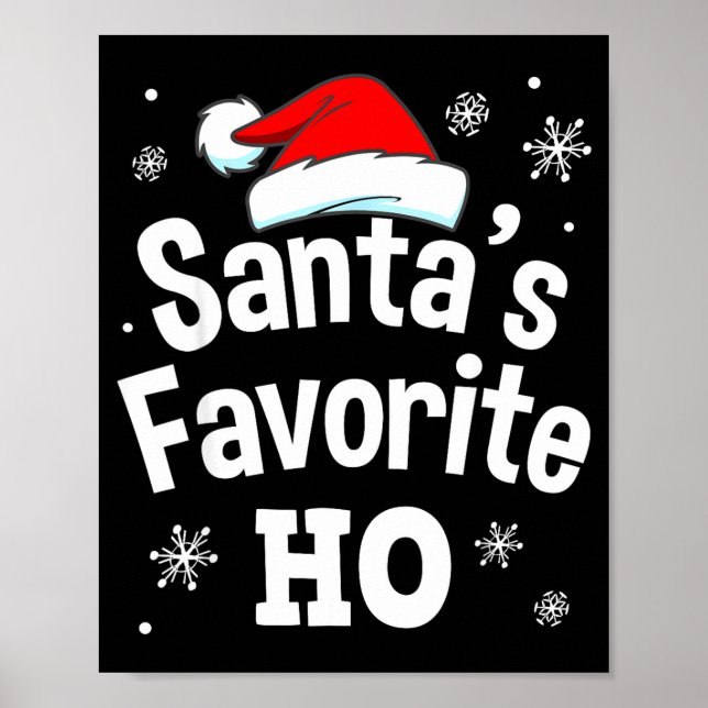 Poster Christmas Santa's Favorite Ho Shirt, Adult Naughty (Frente)