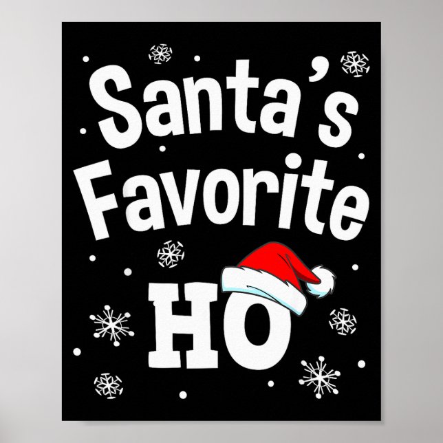 Poster Christmas Santa's Favorite Ho Shirt, Adult Naughty (Frente)