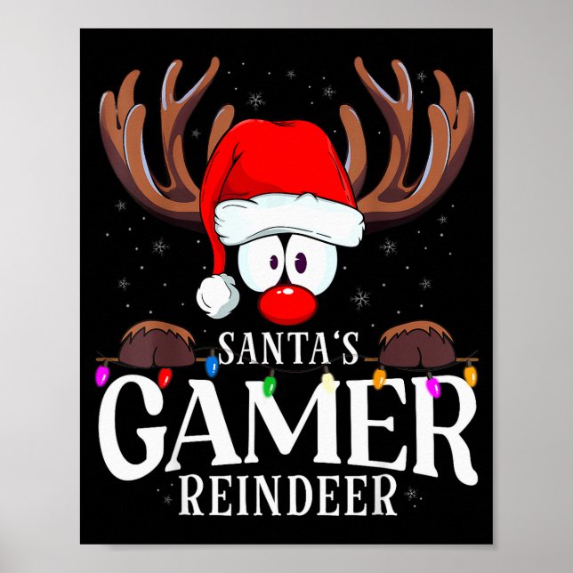 Poster Christmas Santa's Gamer Reindeer Matching X-mas  (Frente)