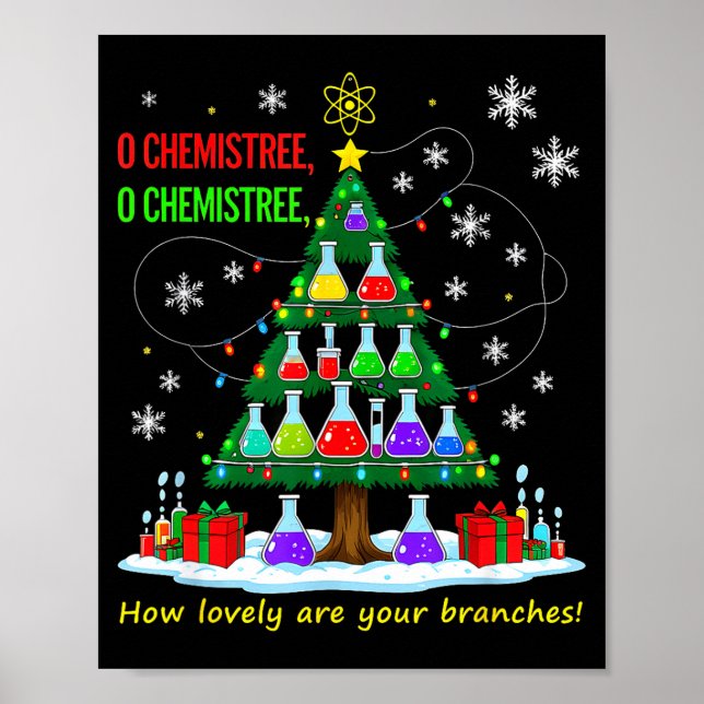 Poster Christmas Science Teacher 67 Meme Santa Oh Chemist (Frente)