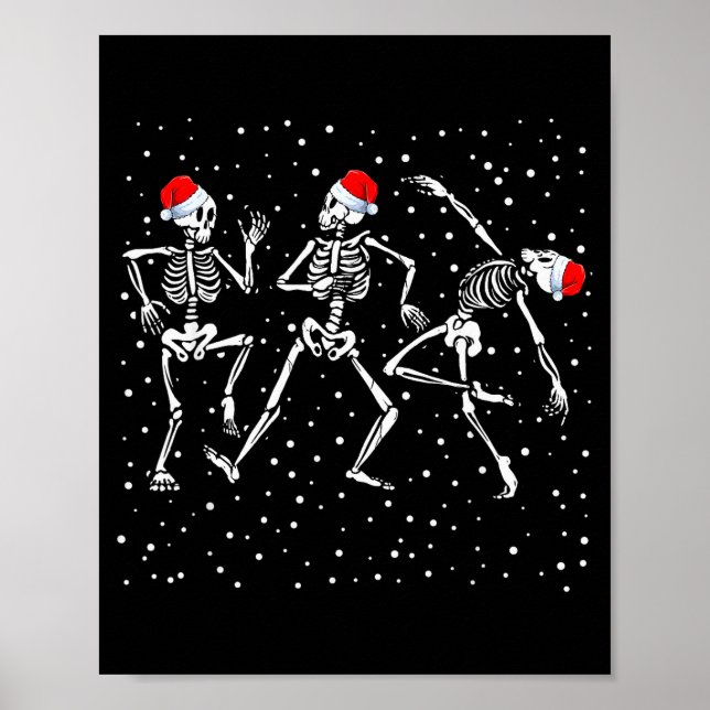 Poster Christmas Skeleton Dancing Funny Xmas  (Frente)