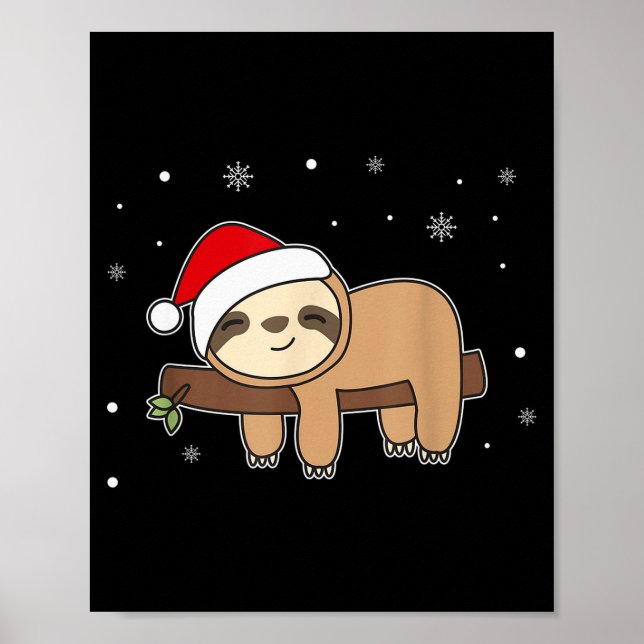 Poster Christmas Sloth For Christmas Sweet Sloths  (Frente)