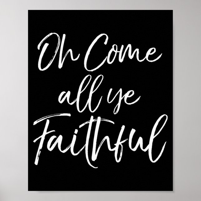 Poster Christmas Song Lyric Christian Quote Oh Come All Y (Frente)