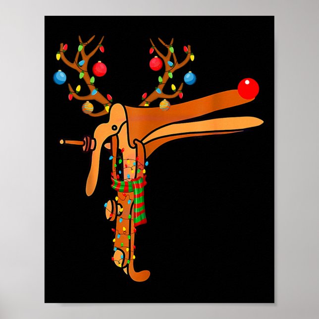 Poster Christmas Speculum Reindeer Funny Xmas Nurse Midwi (Frente)