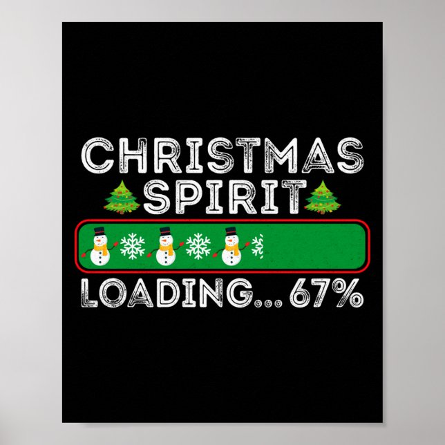 Poster Christmas Spirit Loading 67 Six Seven Meme Funny S (Frente)