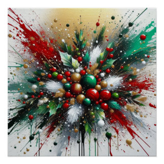 Pôster Christmas Splatter / White Bursts