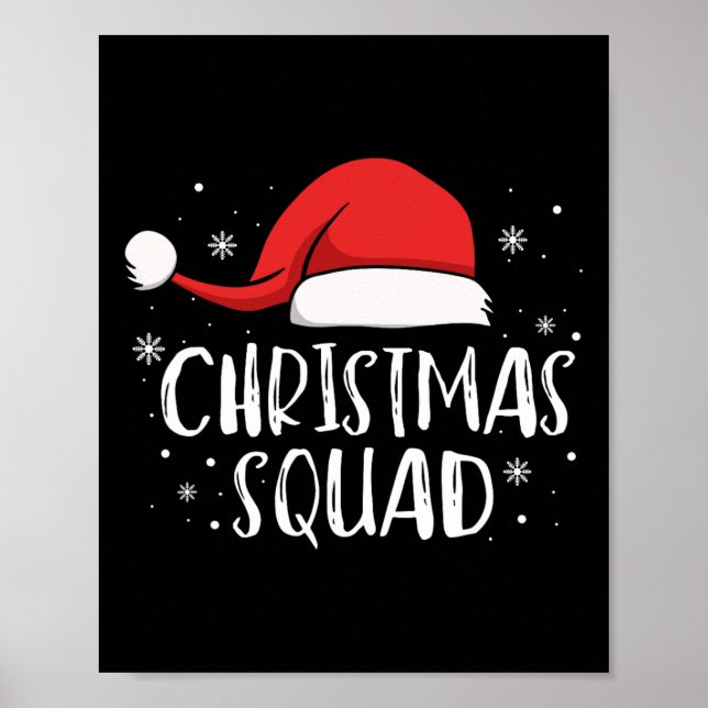Poster Christmas Squad Light Red Santa Hat Family Matchin (Frente)