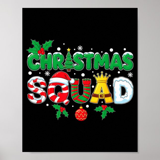 Poster Christmas Squad Merry Xmas Family Holiday Snow Elf (Frente)