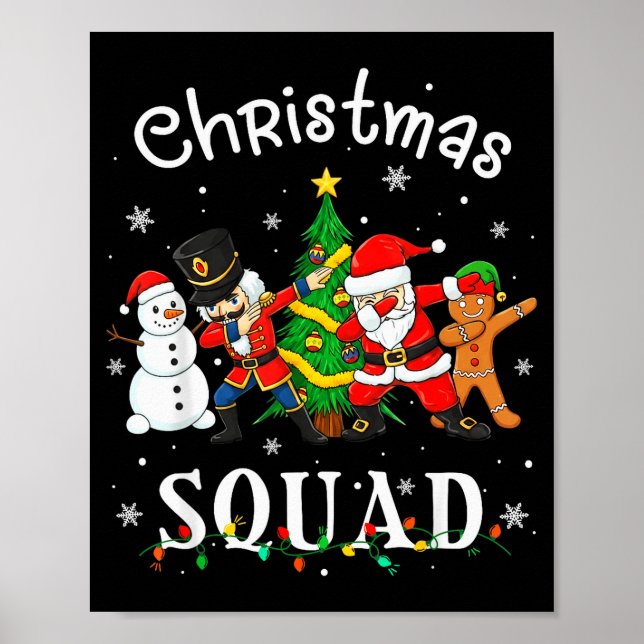Poster Christmas Squad Santa Dabbing Elf Family Matching  (Frente)