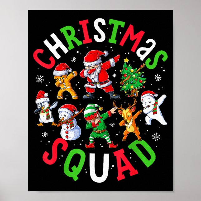 Poster Christmas Squad Santa Dabbing Elf Family Matching  (Frente)
