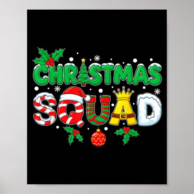 Poster Christmas Squad Santa Dabbing Elf Family Matching  (Frente)