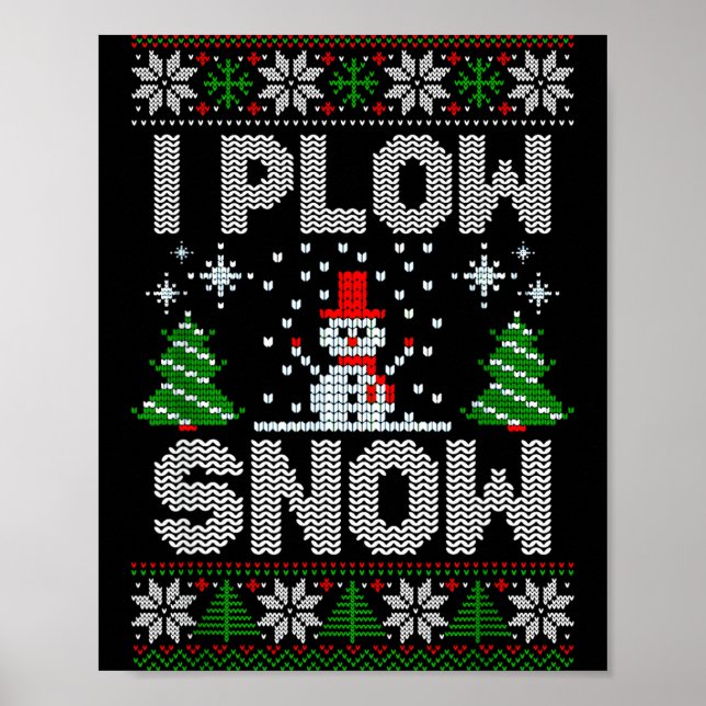 Poster Christmas Sweater I Plow Snow Matching Couples Paj (Frente)