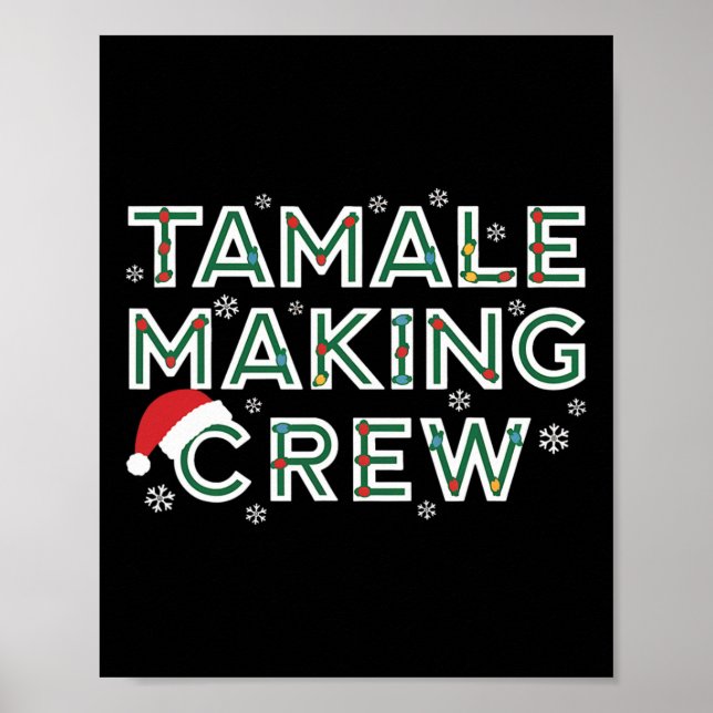 Poster Christmas Tamale Making Crew Mexican Food Family M (Frente)