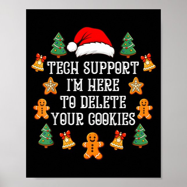 Poster Christmas Tech Suprt Here To Delete Cookies Xmas M (Frente)