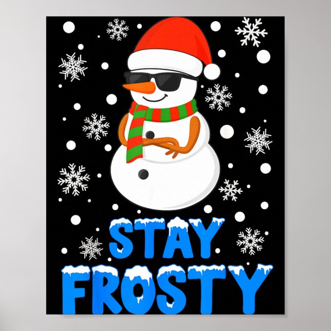 Poster Christmas Tee Funny Frosty Xmas Cool Snowman Women (Frente)