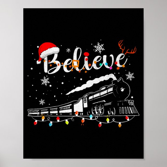 Poster Christmas Train Christmas Believe Express Xmas San (Frente)