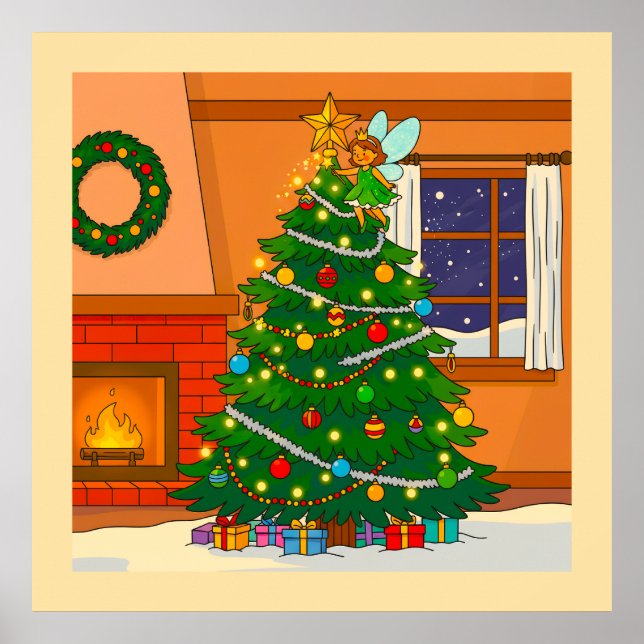 POSTER CHRISTMAS TREE BRITE CARTOON COLORS (Frente)