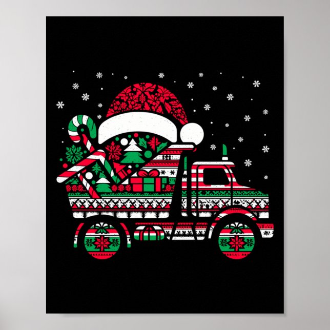Poster Christmas Tree Candy Dump Truck Christmas Boys Men (Frente)