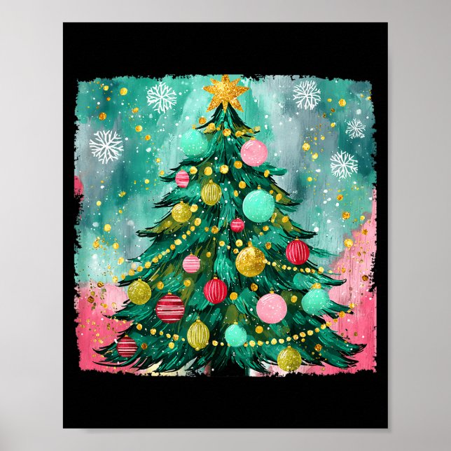 Poster Christmas Tree Ornaments Holiday Xmas Lights Men W (Frente)